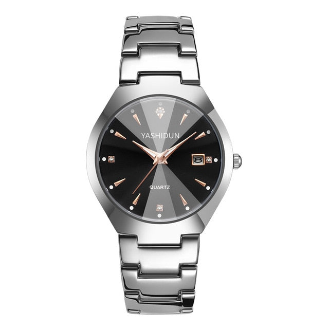 Couple Watch Rose Gold Quartz Watch Classic Unisex Stainless Steel Lover's