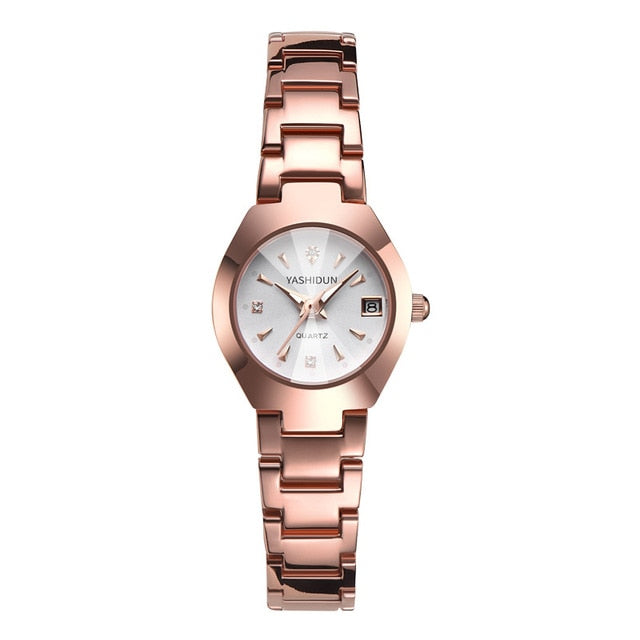 Couple Watch Rose Gold Quartz Watch Classic Unisex Stainless Steel Lover's