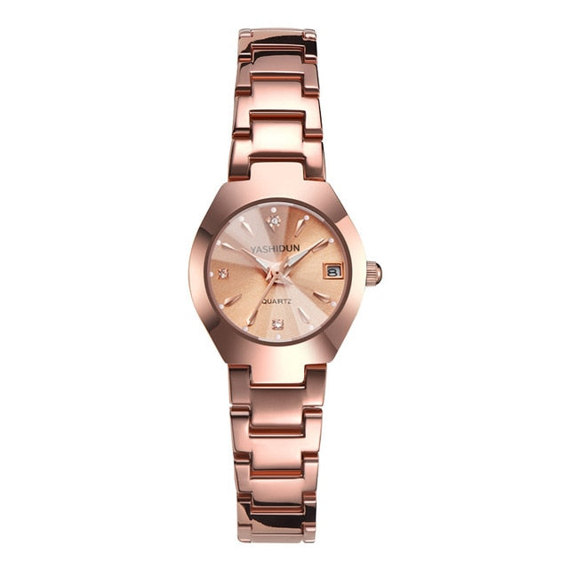 Couple Watch Rose Gold Quartz Watch Classic Unisex Stainless Steel Lover's