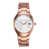 Couple Watch Rose Gold Quartz Watch Classic Unisex Stainless Steel Lover's